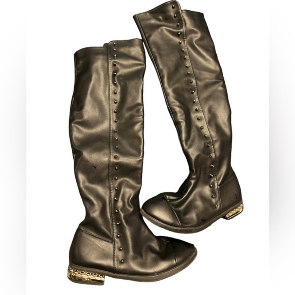 Women’s 6.5 Black Knee High Studded Slouchy Boots 6.5/37